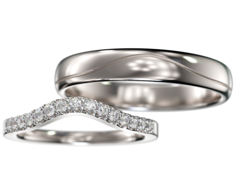 Paire d'alliance diamants "Complément de la bague de fiançailles"