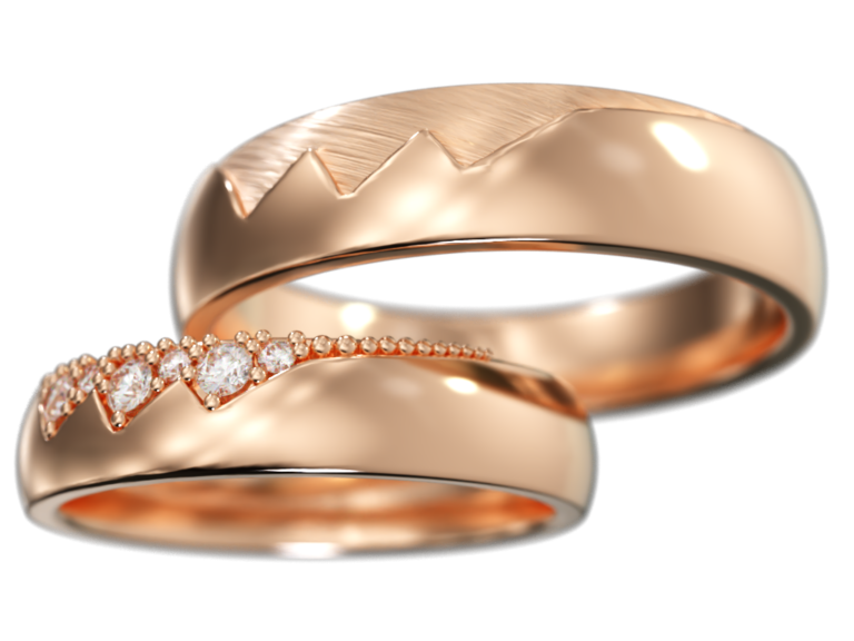 Paire d'alliances motif cassure