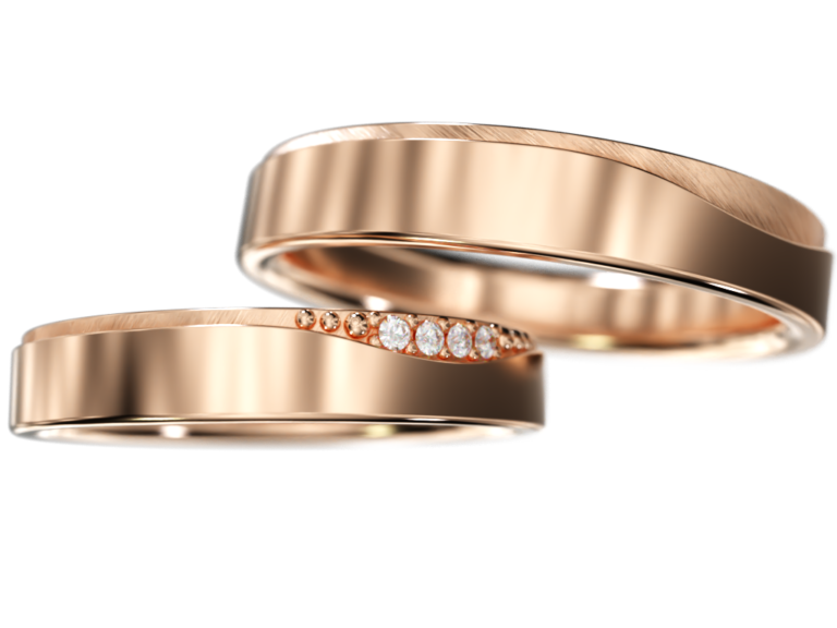 Paire d'alliances Harmonie Eternelle diamants