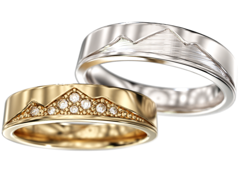 Paire d'alliances pavage Cimes de diamants