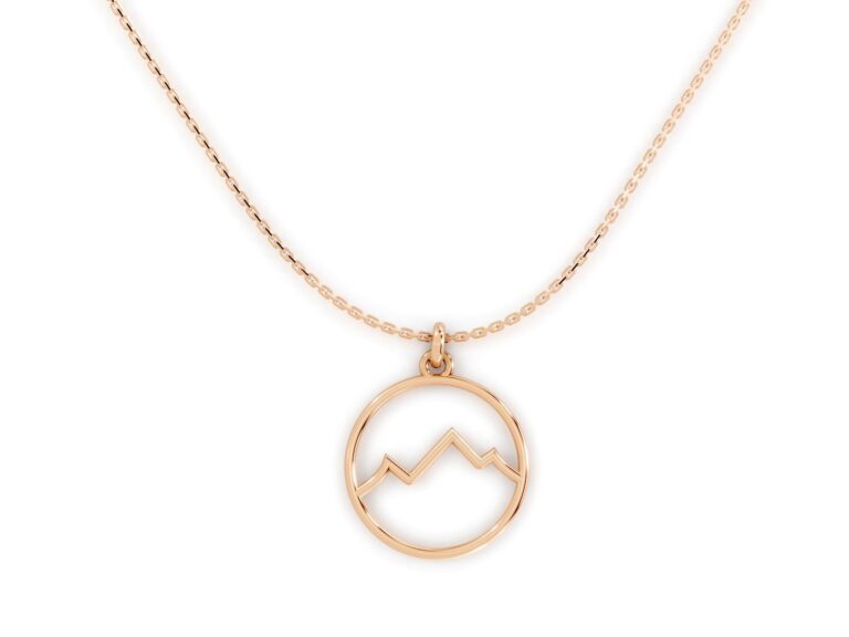 Collier montagne Cimes cordon, Or jaune.